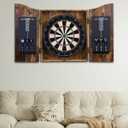 Sisal Dart Board Cabinet Sets, Decorative Dart Boards for Adults, 21 inches x 26"