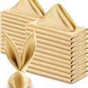 VACVELT 50 Pack Gold Satin Napkins 20x20 Inch Wedding Napkins Bulk, Decorative Elegant Dinner Napkins Square Table Napkins Decor, Silky Satin Cloth Napkins for Restaurant Banquet Graduation Party