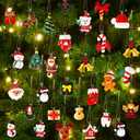 Garma 36PCS Mini Resin Christmas Ornaments Tiny Christmas Tree Decorations Set Comes with String Small Christmas Hanging Ornament for Christmas Tree Decorations