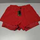 PINSPARK Running Shorts for Women Quick Dry High Waisted Athletic Short 2 in 1 Workout Gym Shorts with Zipper Pockets Size M