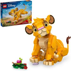 LEGO Disney Simba The Lion King Cub Building Toy - Collectible Play & Display Set - 6 Year Old Girl & Boy Birthday Gift - Detailed Model of Disney Simba - 43243