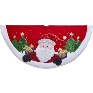 Kurt Adler 48" Red & White Velvet: Santa Tree Skirt Standard