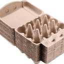 Vintage Egg Cartons 30 Pack, Blank Natural Paper Pulp Square Dozen Egg Cartons Eggs, Classical 3x4 Style Holds Up to One Twelve 12 Count Chicken Eggs, Sturdy Design Made from Recycled Cardboard