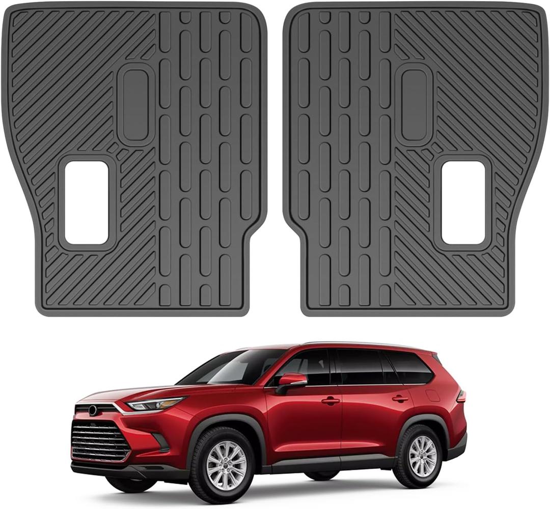 Kick Mat Fit for 2024-2025 Toyota Grand Highlander, TPE Cargo Liner All Weather Backrest Mat for Grand Highlander 7 Seats Accessories(Not fit Highlander)
