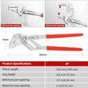 MAXPOWER 10-inch Pliers Wrench with Jaw Protectors, Smoothly Adjusted Button, Jaw Capacity 2"