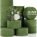 TAOPE 15 PCS Floral Foam, Green Block for Artificial Flowers, Round Wet & Dry Foam Bricks, Florist Foam for Flower Arrangements