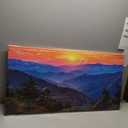 The Smoky Mountain Canvas Wall Art Nature Landscape Pictures for Living Room Blue Ridge Mountains Sunset Scenery Wall Decor Forest Scenic Prints Artwork Bedroom Bathroom Office Home Decorations 24x48"