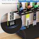 Ski Storage Rack for Garage  Freestanding Ski Holder for 4 Pair Skis, Boot, Helmet, Goggles, Indoor Snowboard Rack Organizer Stand for Home, Shed, Basement, Black