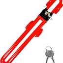 Steering Wheel Lock, Heavy Duty Anti-Theft Car Device Wheel Lock with 2 Keys, Adjustable Steering Wheel Locking Gear Great Deterrent for Vehicle Security, Car Accessories (Red)