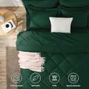 CozyLux Queen Comforter Set Emerald Green - Bed in a Bag Queen Size 7 Pieces, Luxury Soft Bed Set for All Seasons, Bedding Set with Down Alternative Comforter, Sheets, Pillowcases & Shams