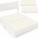 12mm King Size Vertical Bed Slats, 76 x 80'' Fabric Covered Bunkie Board King Size, Mattress Support Wooden Bunkie Board with Cover for Metal Frame Low Profile Beds Support, Platform Beds and Couch