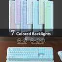 Wireless Keyboard and Mouse Backlit - Typewriter Keyboard with Detachable Wrist Rest, Light Up Letters, 2.4G Rechargeable Combo for Mac, Windows, PC, Laptop, Trueque (Blue)