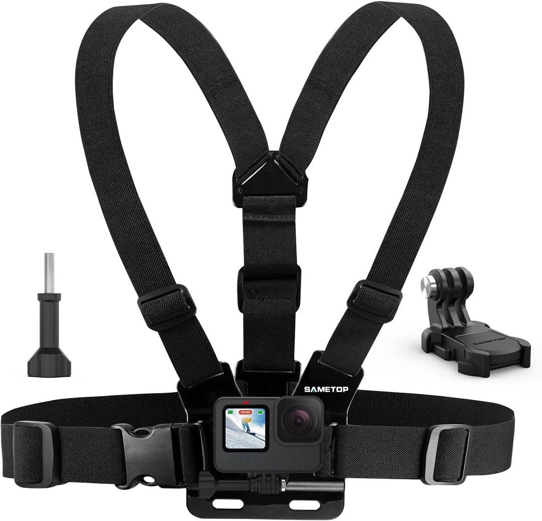 Chest Mount Strap Harness Chesty Body Mount Compatible with GoPro Hero 13, 12, 11, 10, 9, 8, 7, 6, 5, 4, Session, 3+, 3, 2, 1, Max, Hero (2018), AKASO, DJI Osmo Action Cameras, Pack of 2