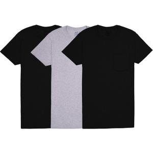 Fruit of The Loom Mens Pocket Tee Undershirts, Moisture Wicking & Tag Free, Short Sleeve Pocket T-Shirts (L)