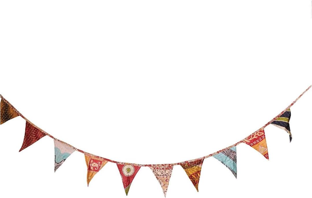 Creative Co-Op Vintage Kantha Quilt Garland