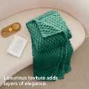 BEDELITE Fleece Throw Blanket for Couch & Bed - 3D Jacquard Decorative Dark Green Blanket, Super Soft and Cozy Warm Fuzzy Blanket All Seasons Suitable, 60x80Inches
