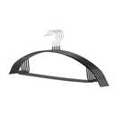 BESSLEE Non-Slip Rubber Coated Metal Hangers No Shoulder Bump, Set of 5/10 Heavy Duty Contour Sweater Hangers for Shirts Coats Dresses or Suits, Rust-Free Closet Clothes Organizer, 16.5”, Black