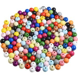 230PCS 16mm Colored Natual Wooden Beads for Craft,23 Colors Colorful Round Painted Wood Spacer Loose Beads for Home Party Festival Decoration (Mixed Color 16mm)