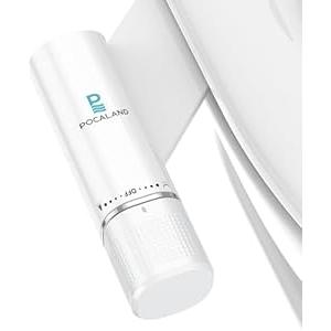 Ultra-Slim Bidet Attachment, Posterior&Feminine Wash-(Retractable Dual Nozzles), Non-Electric Bidet Attachment for Toilet Seat, Adjustable Fresh Cold Water Pressure, Stainless Steel Inlet (White)