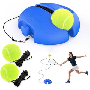 Tennis Trainer Rebound Ball with 3 String Balls, Solo Tennis Training Equipment, Portable Tennis Training Tool, Tennis Rebounder Kit,Suitable for Beginners Sport Exercise