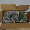 Christmas Decor Bottle Brush Trees Set- 24PCS Assorted Artificial Mini Snow Pine Trees with Wood Base for Village Miniature Craft Decorations for Home Indoor Party (Include Small Snow Blanket)