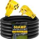 10ft NEMA 6-50P to 14-50R EV Charger Adapter Cord, STW 6AWG 50 Amp 125V/250 Volts, 3-Prong Welder Plug to 4-Prong Generator EV Connector Adapter, for Tesla or EV Level 2 Charging, ETL Listed