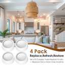 4 Pack Rotary Dimmer & Fan Control Knob, Fits 0.25" D Shape Shaft, Compatible with Leviton Trimatron (26115-Type) Dimmer (White)