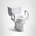 Bemis Rise 4.5" Raised Toilet Seat with Support Handles, Hinges Never Loosen, Fits Round and Elongated