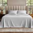 Bare Home 100% Organic Cotton Jersey Sheet Set, Ultra Soft, 100% Cotton - Sheet Set & Pillowcases - Deep Pocket Bed Sheets (Queen, Cloud Grey)