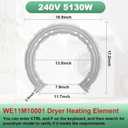 GE Dryer Heating Element Replacement (OEM) for GE Dryer Parts, Compatible with GE Dryer Mica Heater Replace GTD42EASJ2WW WE11M10001 WE11M32 Heating Element for Dryer, 240V 5130W