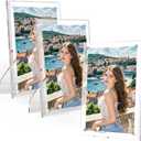 5x7 Inches Magnetic Acrylic Clear Photo Frame with Stand (3 Pack)