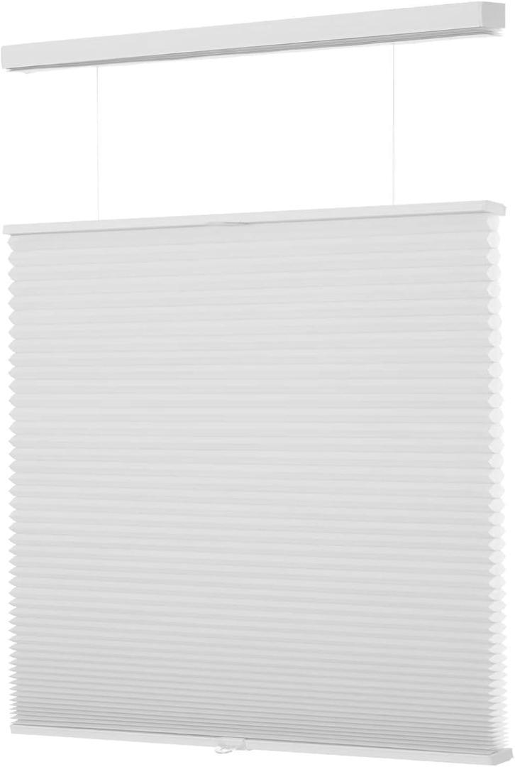 MYshade Top Down Bottom UpTDBU Cellular Shades, 1.5 inch Cordless Light Filtering Honeycomb Pleated Blinds for Windows Home Bedroom Office, Light Control, Thermal Insulated, 38" W x 64" H,White