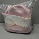 TeoKJ Storage Baskets 3 Packs, Storage Basket for toys,Towel, Storage Bins, Woven Basket for Shelves Bedroom Laundry Nursery, White & Pink