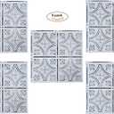 Holydecot Tin Wall Tiles Nail-Up Ceiling Tiles Stair Riser Kitchen Backsplash - Antique White 12x12 inch Sample, 5 Pack