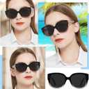 AEZUNI Trendy Reading Sunglasses Women Stylish Square Sun Readers UV Protection Glasses 1.0 1.5 2.0 2.5 3.0 3.5 (Not-bifocal (Black+clear)