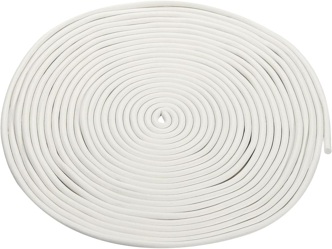 uxcell Foam Rubber Weather Seal Strip, 6.35mm(1/4") Diameter 10 Meters (32.81Ft) Long Round EPDM Rubber for DIY Gasket, Warehouse, Pads, Foam Tubing, Crafts, White