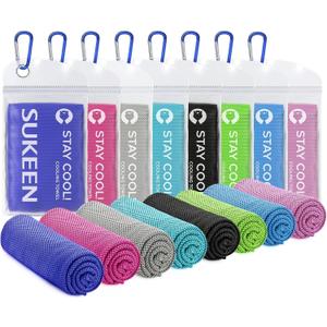 Sukeen Cooling Towel, Instant Evaporative Cooling for Sports, Yoga, Golf, Gym, Neck, Workout and More(40x 12) (Black/Green/Sky Blue/Lavender/Royal Blue/Rose Red/Gray/Lake Blue)