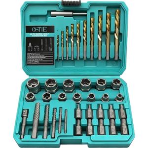 Bolt Extractor Kit & Screw Extractor Set, 40 Pcs with Left Hand Cobalt Drill Bits & Easy Out for Removal of Broken, Stripped, Rusted, Frozen, Rounded-Off Screws, Bolts, Studs, Nuts
