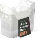 BINO | Plastic Storage Bins, Wide - 2 Pack | THE CANYON COLLECTION | Clear Storage Bins for Organization | Clear Containers for Pantry | Fridge & Freezer Organizer Bin | Cabinet & Pantry Organizers