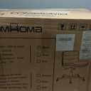 COMHOMA Cross Legged Office Chair with Wheels Armless Office Desk Chair, Modern Vanity Computer Task Chairs for Home Bedroom, Comfortable Wide Seat for Lower Back Pain Relief, PU Leahter, Black