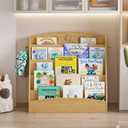 NACHES 5-Tier Kids Bookshelf - Toddler Book Display Shelves, Montessori Bookshelf for Kindergarten, Nursery, Bedrooms, Classrooms - Wooden Children Book Display (Natural)