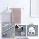 LANC Bathroom Hand Towel Holder Brushed Nickel Hand Towel Bar 10 Inche Right Side Square Towel Ring for Kitchen Bathroom Wall Mount Stainless Steel Modern Towel Racks Hanger, A8806BN