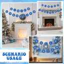 Kosiz 116 Pcs DIY Letter Custom Banner Customizable Banner Kit Winter Snowflake Letter Garland Including 111 Letters Numbers 3 Rope 2 Threading Device for Winter Holiday Xmas Home Classroom Decor (Blue)