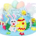 DERAYEE Easter Bonnet Kit, Chick Bunny Egg DIY Art Craft Kits Make Your Own Cute Hat for Easter Craft (Blue)