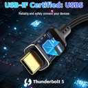 Herfair Thunderbolt 5 Cable (6FT) 120Gbps USB4 2.0 Cable [USB-IF Certified] Type C to C Connector Cord with 120Gbps Bandwidth/PD 240W Charging/16K Video for SSD,MacBook M4 Pro,iPhone 16,eGPU,More