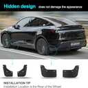 Mud Flaps for 2025 2026 Tesla Model Y Juniper Accessories No-Drill Hidden Mount, All-Weather Splash Guards