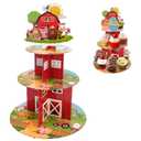 Halloween Cupcake Stand - 3 Tier Cupcake Tower Hhalloween Black Cat Pumpkin Ghost Decorations Dessert Holder for Table Display Party Decor