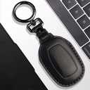 Tukellen for Honda Key Fob Cover Leather,with Keychain Compatible with 2022 2023 2024 2025 2026 Passport Accord Civic HR-V CR-V Pilot,4/5 Buttons Smart Remote Key-Black