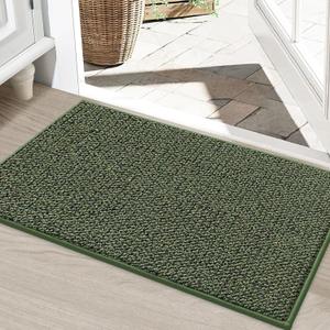 BEQHAUSE Dirt Trapper Door Mat 24" x 36", Non-Slip Washable Doormats Entrance Mat, Dirt Resistant and Absorbent Welcome Mat, Low Profile Floor Mats for Front Back Door and Entryway, Green BEQHAUSE Dirt Trapper Door Mat 24" x 36", Non-Slip Washable Doormats Entrance Mat, Dirt Resistant and Absorbent Welcome Mat, Low Profile Floor Mats for Front Back Door and Entryway, Green