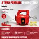 1000LB Battery-Powered Winch with 40FT Steel Cable, Compatible with Milwaukee 18V Batteries (4.0Ah+), Portable Wireless Remote Control Winch for Lifting & Pulling(Without Battery)